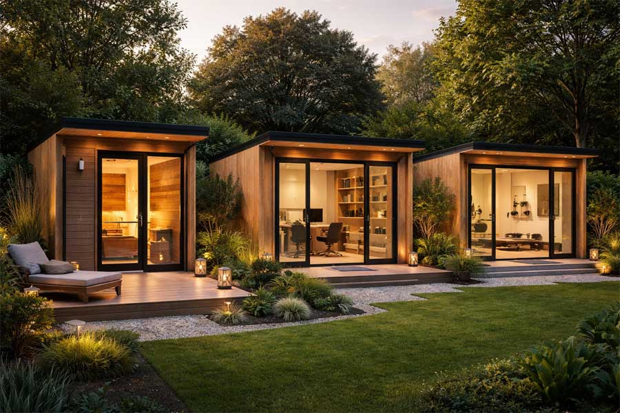Three Garden Rooms in garden setting